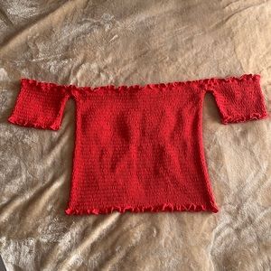 Zumiez Off the Shoulder Red Top